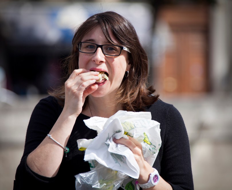 A women enjoys her lunch