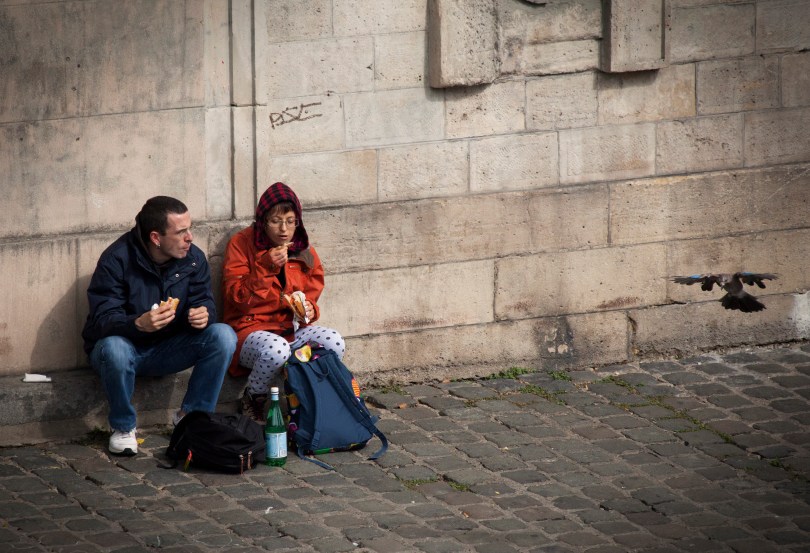 Lunch on the cobblestones