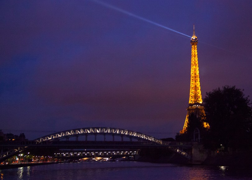 Eiffel Tower and bridge.