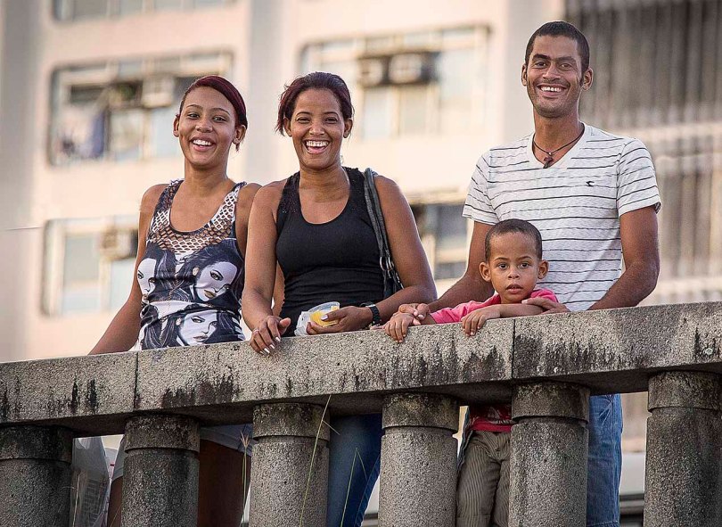 A Brazilian family out for a stroll.