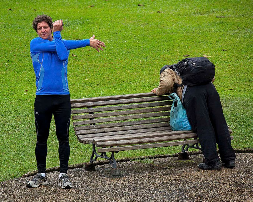 Curitiba, Brazil stretching.