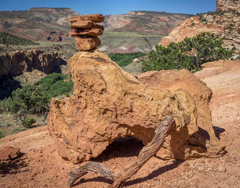 Sand stone trail markers.