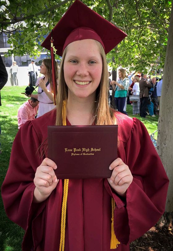 Chloe graduates.