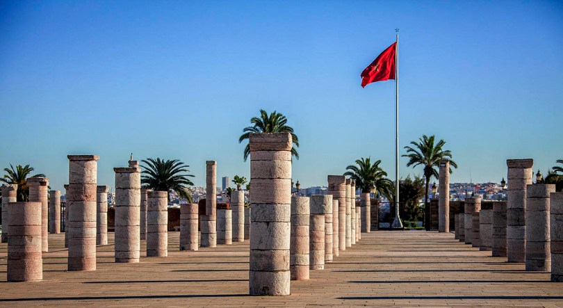The walls of Hassan Tower.