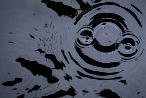 Raindrops and ripples.