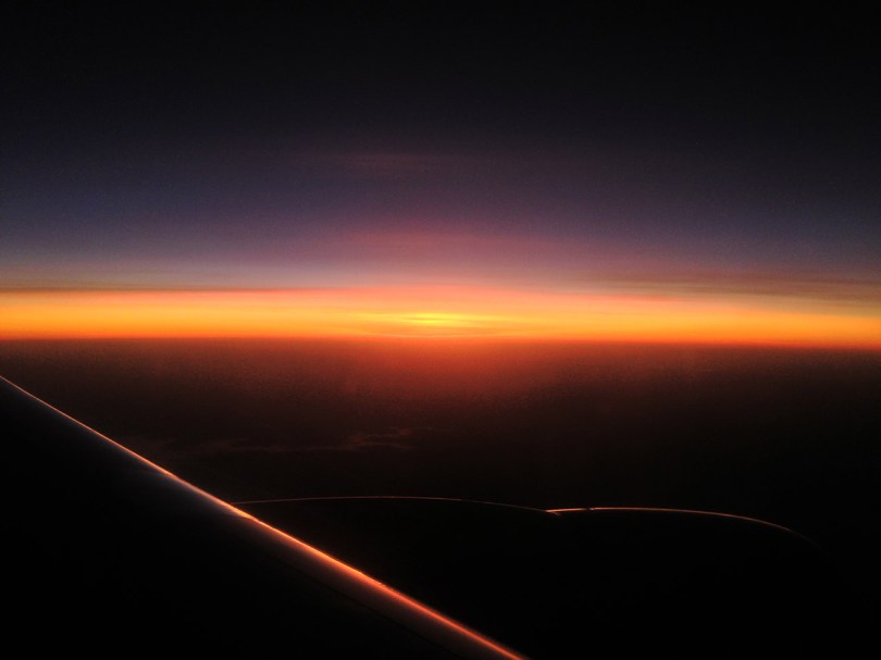Rising sun over the Amazon.
