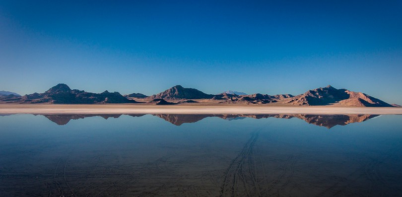 Bonneville Salt Flats under water.